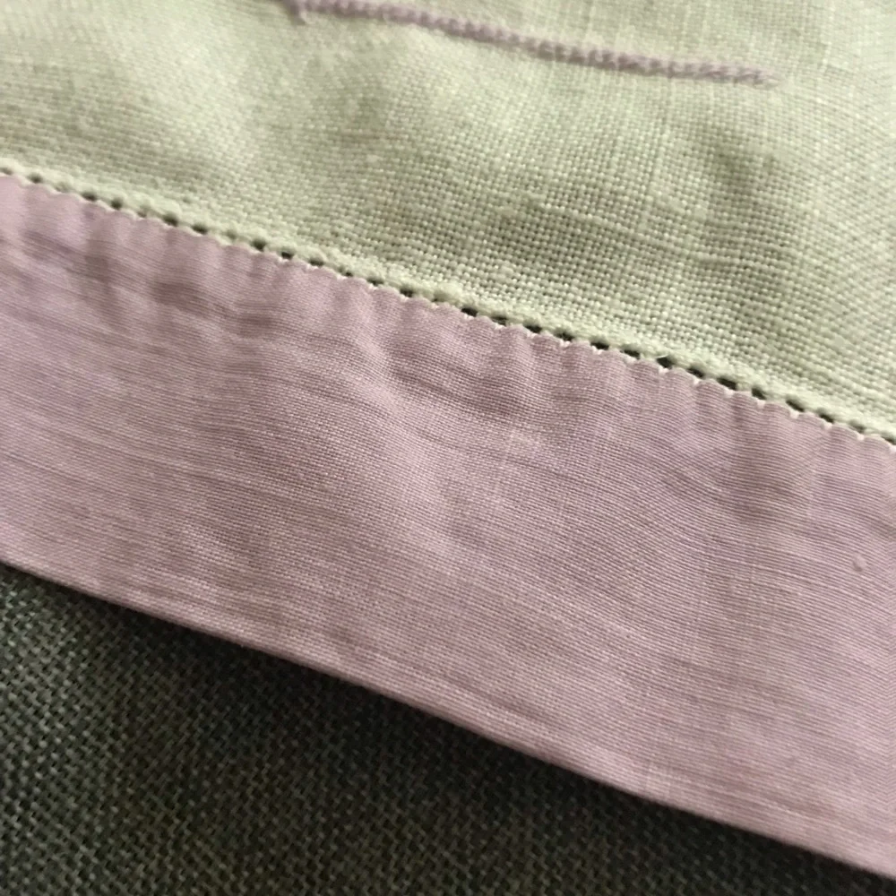 Vintage Embroidered His and Hers Linen Towels - white and lavender